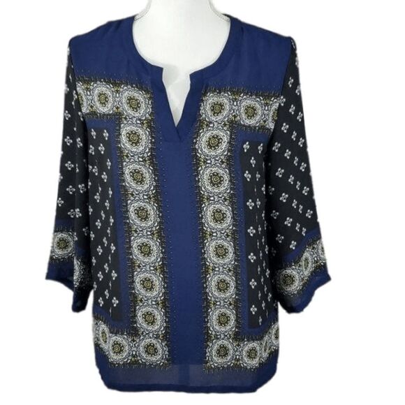 Artisan NY 3/4 Sleeve Bohemian Style Blouse - Picture 1 of 8